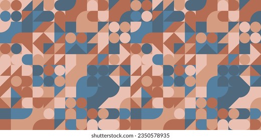 Abstract seamless geometric pattern - bauhaus style print design - simple repeating shapes mosaic background.