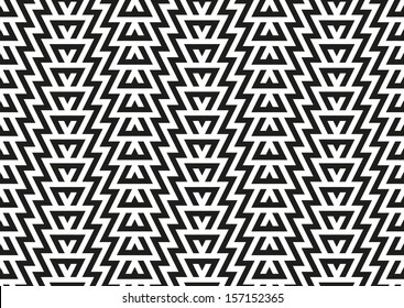 Abstract seamless geometric pattern in black and white color