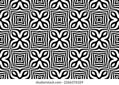 Abstract Seamless Geometric Pattern. Black and White Texture. Vector Art.