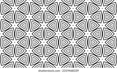 Abstract Seamless Geometric Pattern. Black and White Texture. Vector Art.