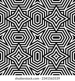 Resumen Patrón Geométrico sin Marea. Textura en blanco y negro. Arte vector.