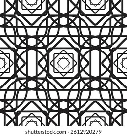Abstract Seamless Geometric Pattern. Black and white geometric background. Textile design background. EPS vector illustration