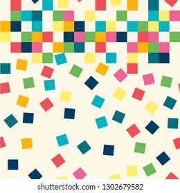 Abstract seamless geometric pattern. Blue red yellow green painted seamless pattern. colorful confetti, fireworks, holidays