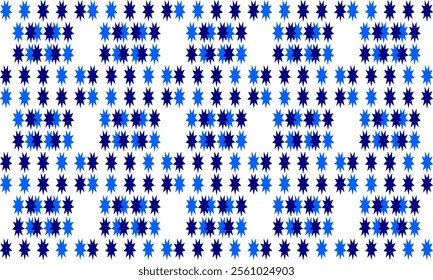 Abstract Seamless geometric pattern with blue stars checkerboard background. Vector illustration, repeat star pattern design for fabric printing, star patter