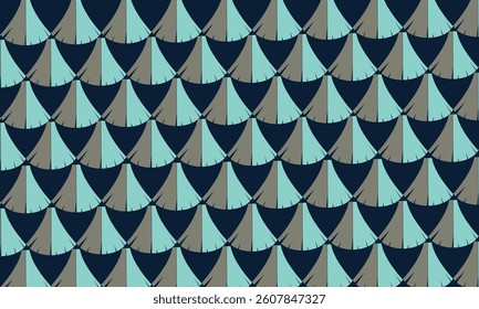 Abstract Seamless Geometric Pattern with Blue Triangles and Vintage Mosaic Style