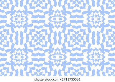 Abstract Seamless Geometric Pattern. Blue and White Texture. Vector Art.