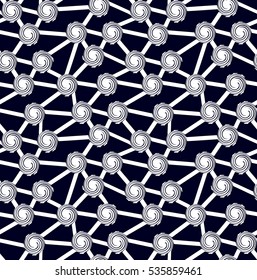 Abstract seamless geometric pattern for boys and girls. Repeated backdrop. Creative original design. Modern style. Ethnic motif ornament for textile, fashion clothes, wallpaper, paper. Whorl elements