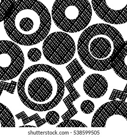 Abstract seamless geometric pattern for boys and girls. Repeated backdrop. Creative original design. Modern style. Ethnic motif ornament for textile, fashion clothes, wallpaper, paper. Whorl elements