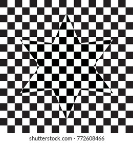 Abstract seamless geometric pattern with chess field and negative six-sided star