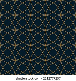 Abstract seamless geometric pattern of circles and curves. Vector illustration