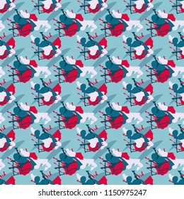 Abstract seamless geometric pattern with city elements frayed sprays triangles neon paint colored high-quality vector illustration in graffiti style for your design
