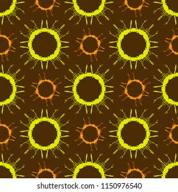 Abstract seamless geometric pattern with city elements frayed sprays triangles neon paint colored high-quality vector illustration in graffiti style for your design