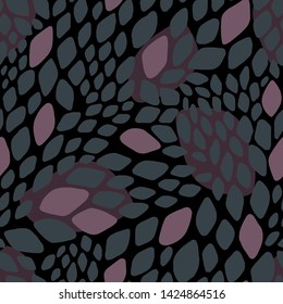 Abstract seamless geometric pattern. Colorful rhombuses. Stylish background with hand drawn scale. Squama. Snake skin texture . Vector illustration with leaves. 