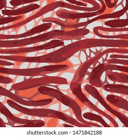 Abstract seamless geometric pattern. Colorful rhombuses. Stylish background with hand drawn scale. Squama. Snake skin texture. Wavy stripes background.