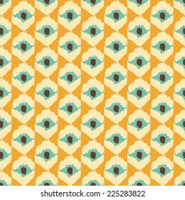 Abstract seamless geometric pattern. Colorful (blue,brown,yellow) wallpaper.Geometry grid texture.Retro/vintage color.Vector illustration