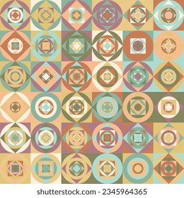Abstract seamless geometric pattern. Colorful combination of colors in geometric shapes. Template for textiles, fabrics, backgrounds and creative design