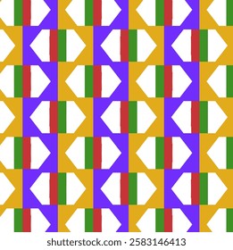 Abstract Seamless Geometric pattern. Colorful geometrical pattern of diamonds shapes. Triangular pattern . Design for fashion, fabric, textile, wallpaper, cover, web , wrapping and all textile prints