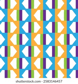 Abstract Seamless Geometric pattern. Colorful geometrical pattern of diamonds shapes. Triangular pattern . Design for fashion, fabric, textile, wallpaper, cover, web , wrapping and all textile prints