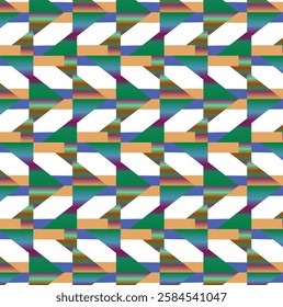  Abstract Seamless Geometric pattern. Colorful geometrical pattern of rectangle. rectangular vector. Design for fashion, fabric, textile print, background zigzag wallpaper, duvet cover, web, wrapping 