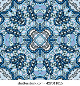 Abstract seamless geometric pattern. Colorful graphic floral seamless background with repeating texture. Tribal ethnic arabic, indian, turkish ornament, doodle vector illustration.