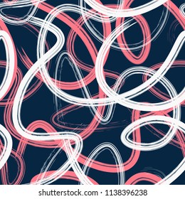 Abstract seamless geometric pattern with curved lines. Grunge urban pattern for boy, girl, sport clothes, wrapping paper.