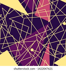 Abstract seamless geometric pattern with curved zigzag lines. Geometrical lines repeating ornament. Modern urban repeat backdrop for boy, girl, sport textile, fashion clothes.