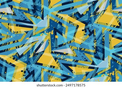 Abstract seamless geometric pattern with curved lines, zig zag. Grunge geometric textured ornament for sport textile, clothes, wrapping paper. Geometrics curved line repeat print