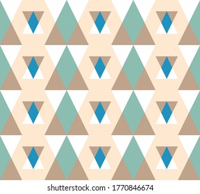Abstract seamless geometric pattern of diamonds and triangulars. Stock vector illustration for web and print, scrapbooking, wrapping paper, textile, wallpaper and backgound
