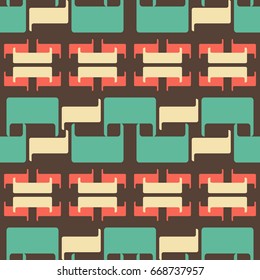 Abstract seamless geometric pattern in faded vintage colors