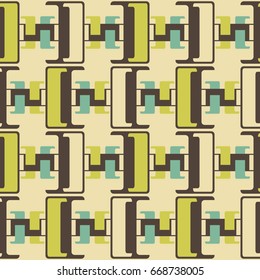 Abstract seamless geometric pattern in faded vintage colors