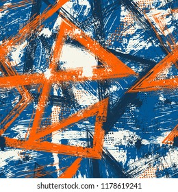 Abstract seamless geometric pattern. grunge urban repeated backdrop for boy, textile.