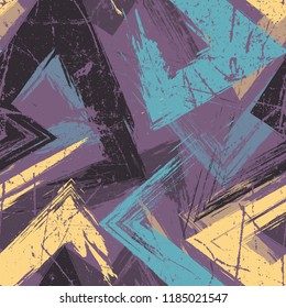 Abstract seamless geometric pattern. Grunge urban repeated backdrop for textile, wrapping paper.