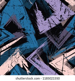 Abstract seamless geometric pattern. Grunge urban repeated backdrop for textile, wrapping paper.