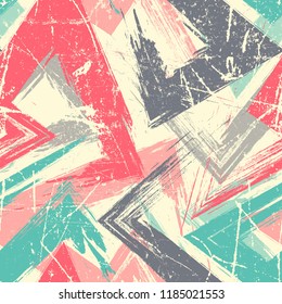 Abstract seamless geometric pattern. Grunge urban repeated backdrop for textile, wrapping paper.
