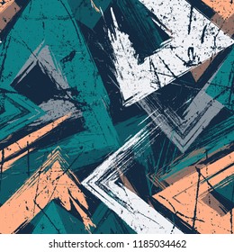 Abstract seamless geometric pattern. Grunge urban repeated backdrop for textile, wrapping paper.