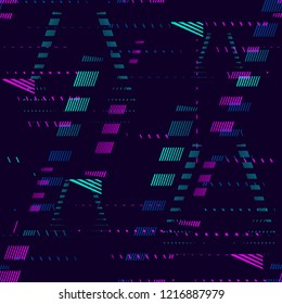 Abstract seamless geometric pattern. Grunge textured wallpaper. Geometrical repeated backdrop for boy, sport textile, clothes, wrapping paper.