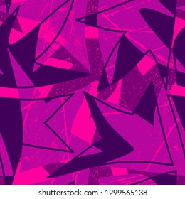 Abstract seamless geometric pattern. Grunge urban repeated backdrop for boys, textile, wrapping paper. Lines elements, arrows.