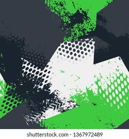Abstract seamless geometric pattern. Grunge urban repeated backdrop for boys, textile, wrapping paper.