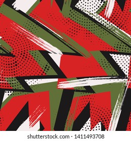 Abstract seamless geometric pattern. Grunge urban repeated backdrop for textile, wrapping paper.