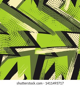 Abstract seamless geometric pattern. Grunge urban repeated backdrop for textile, wrapping paper.