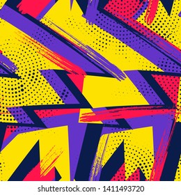 Abstract seamless geometric pattern. Grunge urban repeated backdrop for textile, wrapping paper.