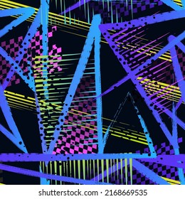 Abstract seamless geometric pattern. Grunge urban repeating background for textile, wrapping paper. 