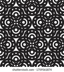 Abstract seamless geometric pattern of hexagons and circles. Arabic seamless pattern