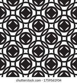 Abstract seamless geometric pattern of hexagons and circles. Arabic seamless pattern