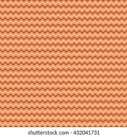 Abstract seamless geometric pattern. Horizontal wavy lines on the background of thin vertical stripes. Simple cute print in orange, brown, yellow colors