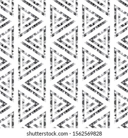 Abstract seamless geometric pattern. Images for the design of home textiles and packaging. Linear motion of geometric shapes.