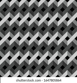 Abstract seamless geometric pattern with interlaced grids.Seamless pattern background with optical illusion.3D pattern