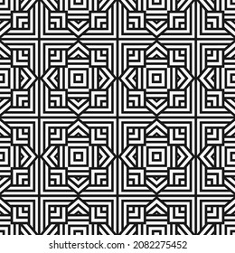 Abstract seamless geometric pattern. Modern texture with stripes, lines, zig zag. Lattice graphic design. Vector illustration.