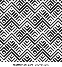Abstraktes, nahtloses geometrisches Muster. Moderne Textur mit Streifen, Linien, Zickzack. Gittergrafisches Design. Vektorgrafik.