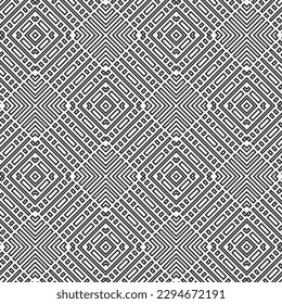 Abstraktes, nahtloses geometrisches Muster. Moderne Textur mit Streifen, Linien, Zickzack. Gittergrafisches Design. Vektorgrafik.
